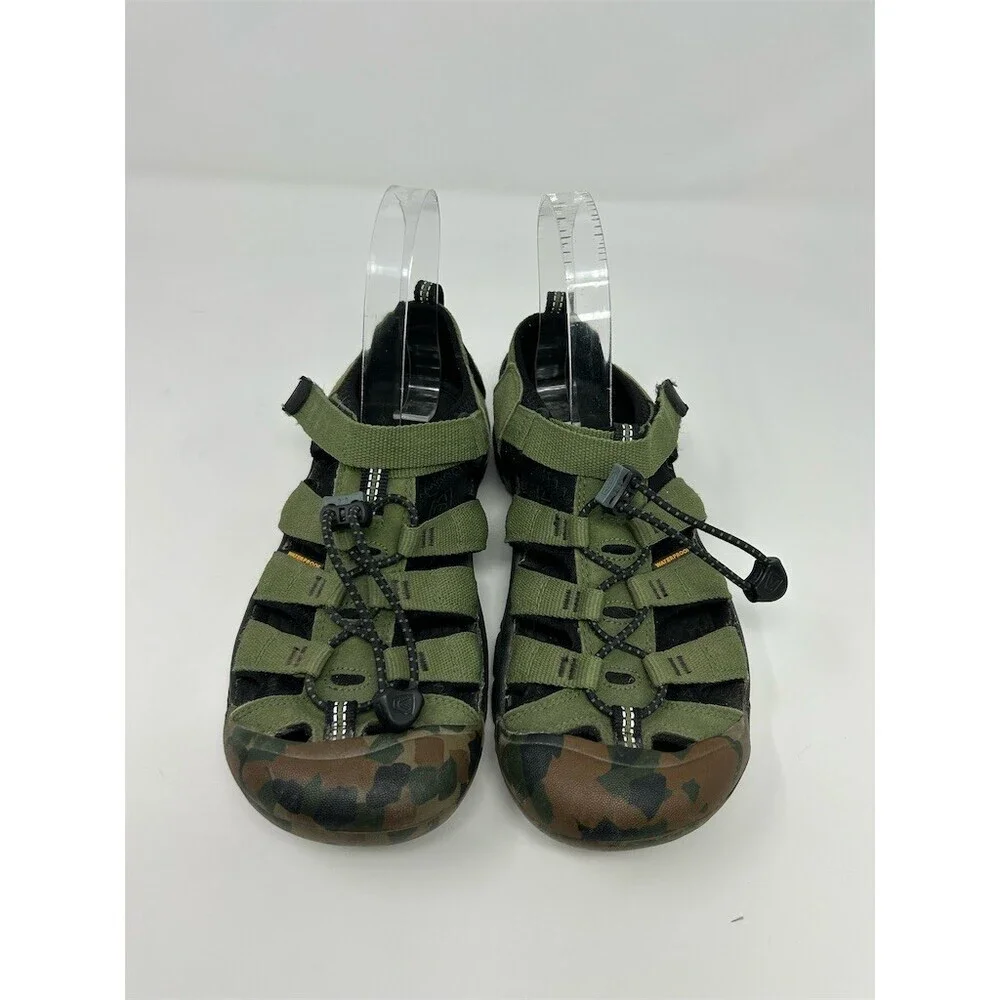 KEEN Newport H2 Kids Sport Sandals Green Camo Waterproof Toe Bumper Size 5